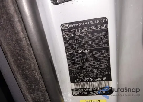 2017 Land Rover Range Rover Evoque Se Premium z USA, uszkodzony, nr VIN SALVP1BG4HH248145